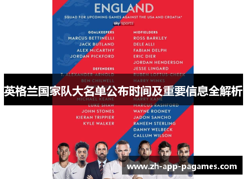 英格兰国家队大名单公布时间及重要信息全解析